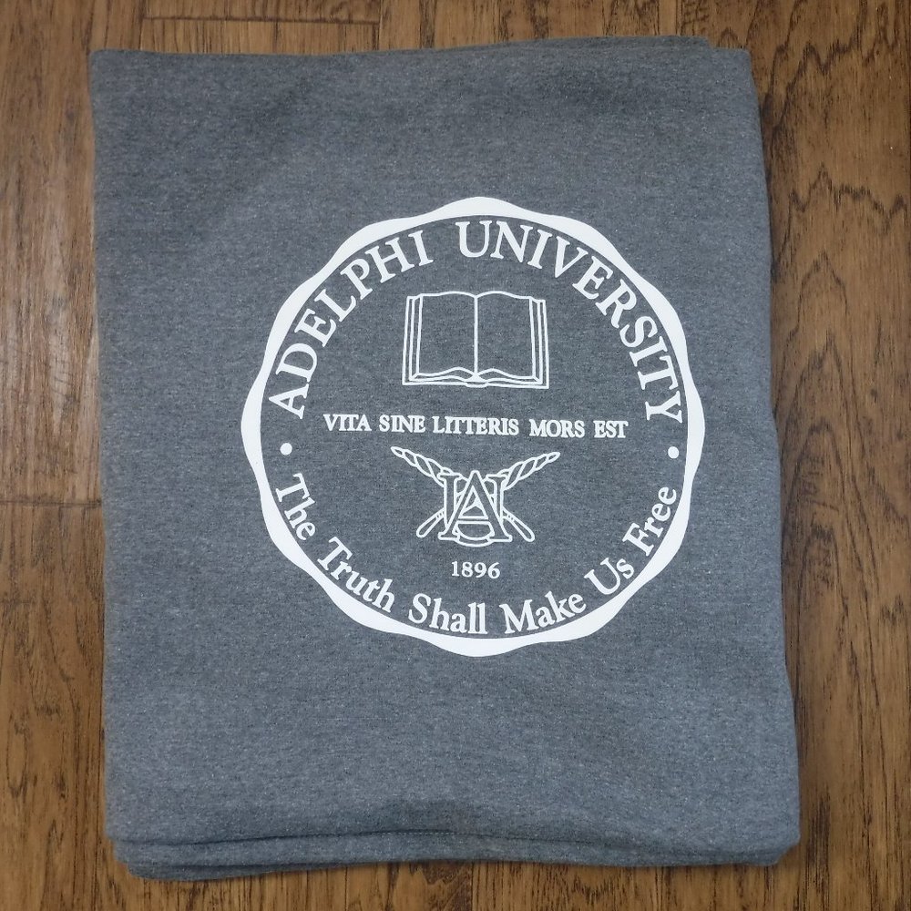 MV Sport Adelphi University Gray Exterior Color White Fleece Lined Blanket